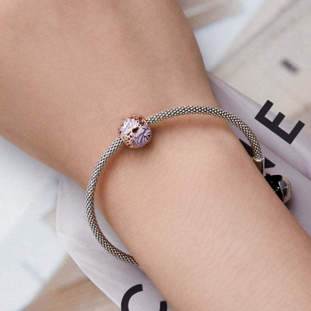 ciondolo rosa viola argento sterling 925 xs2186