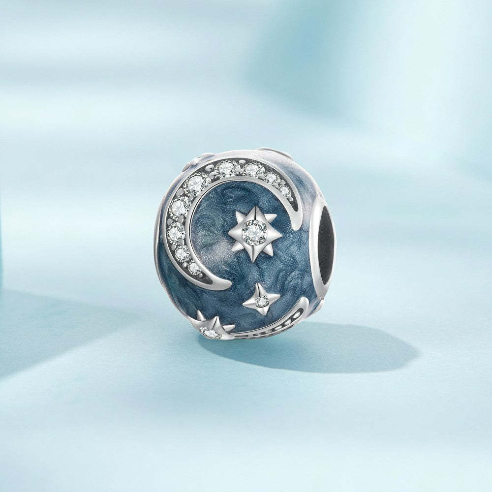 Ciondolo blu fumo galassia cielo stellato in argento sterling 925 xs2191
