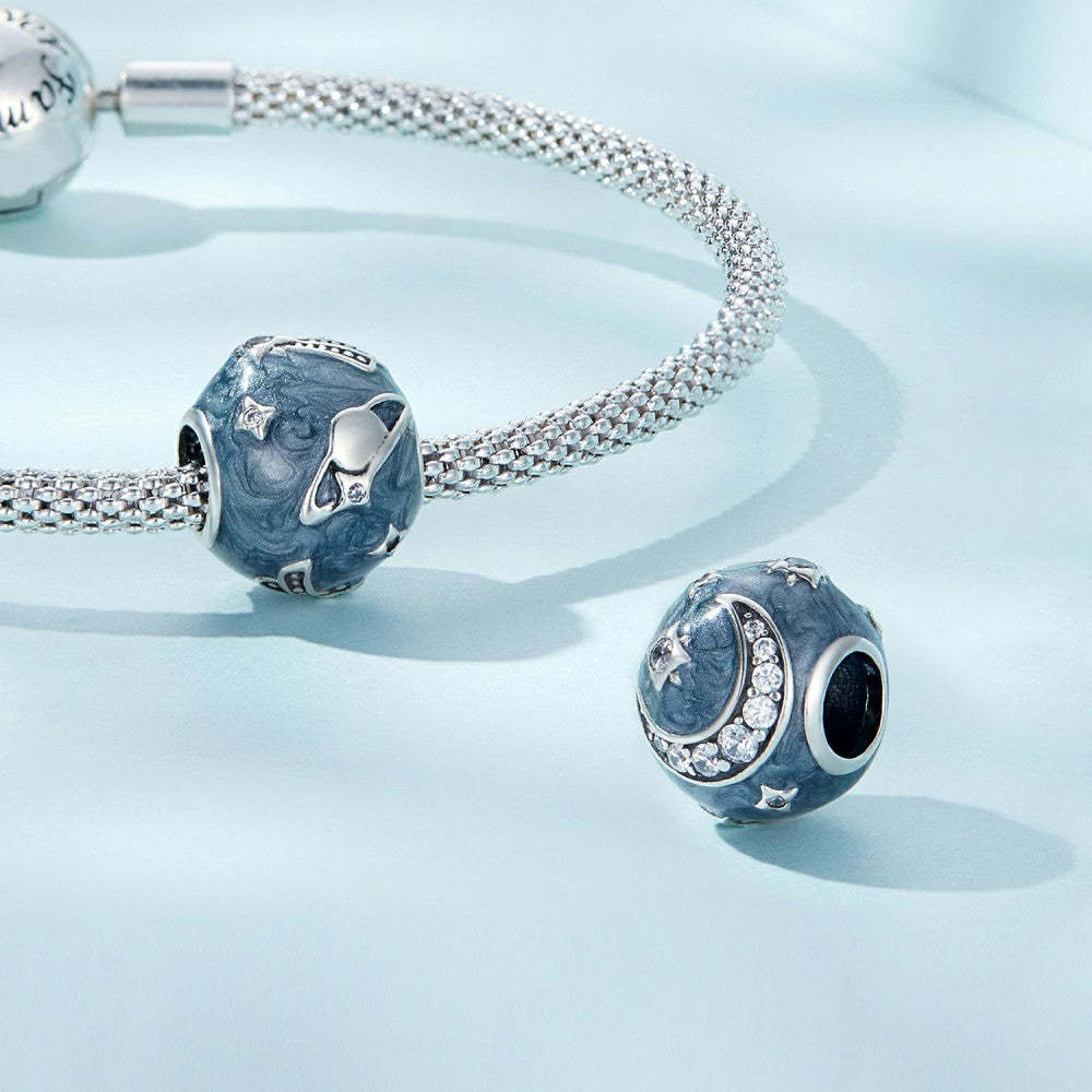 Ciondolo blu fumo galassia cielo stellato in argento sterling 925 xs2191