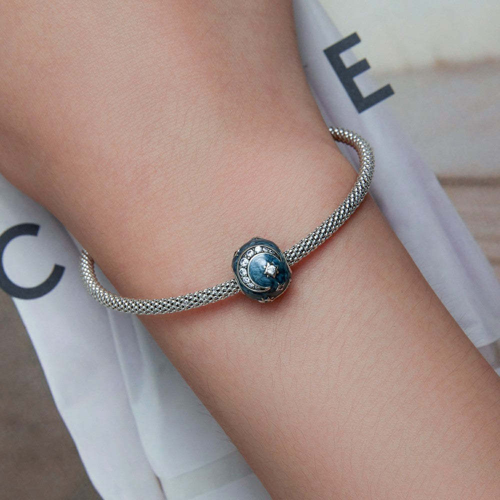 Ciondolo blu fumo galassia cielo stellato in argento sterling 925 xs2191