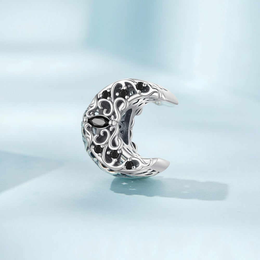 dark night moon charm 925 sterling silver xs2192