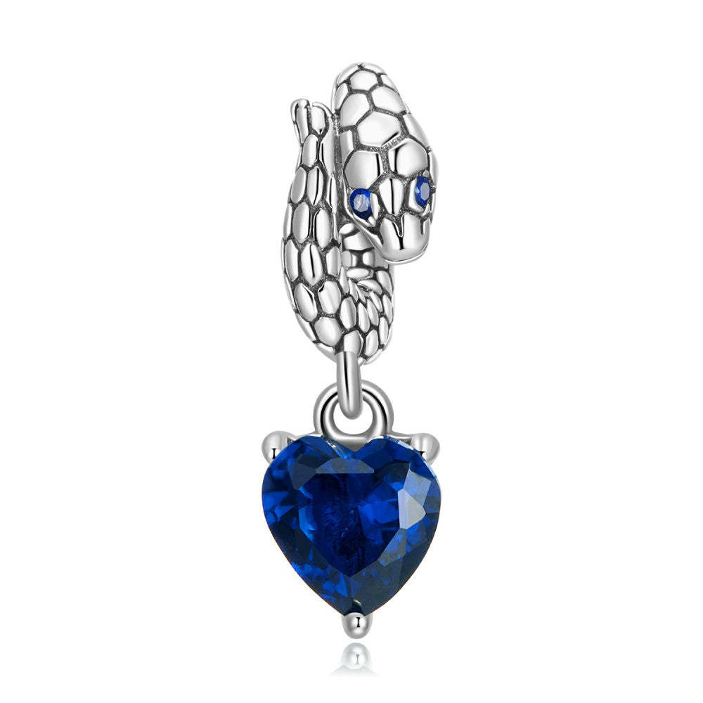Ciondolo pendente blu serpente guardiano in argento sterling 925 xs2202