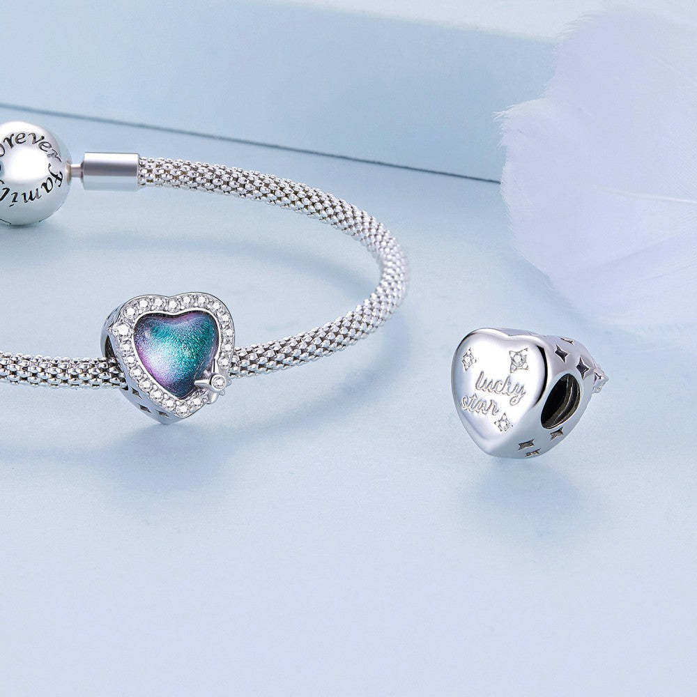 ciondolo colorato cuore portafortuna in argento sterling 925 xs2205