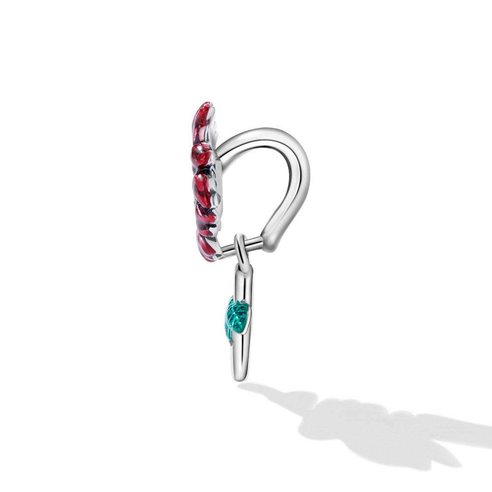 ciondolo margherita rossa, regali per la festa della mamma in argento sterling 925 xs2208