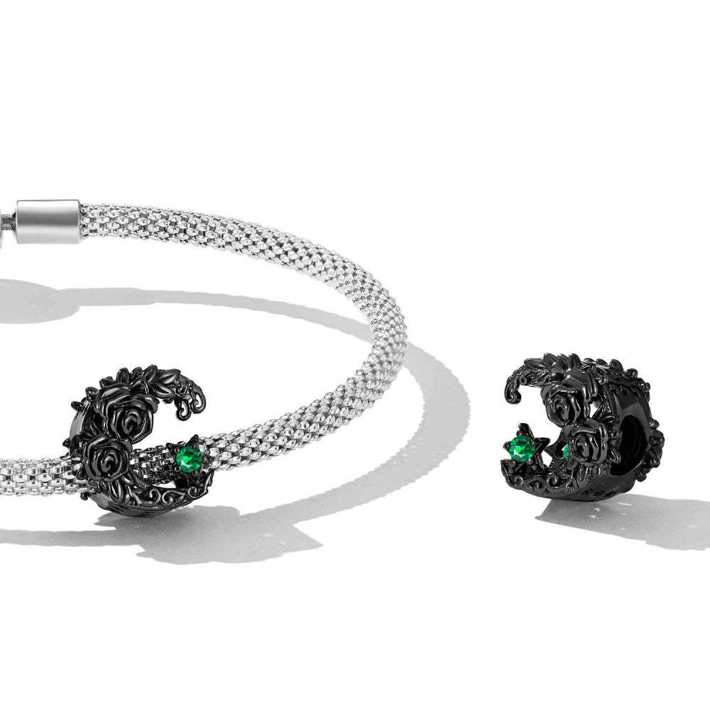 Ciondolo rosa scuro al chiaro di luna in argento sterling 925 xs2222