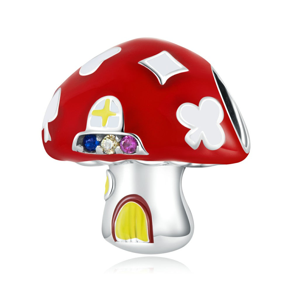 squisito ciondolo a forma di casa dei funghi in argento sterling 925 xs2236