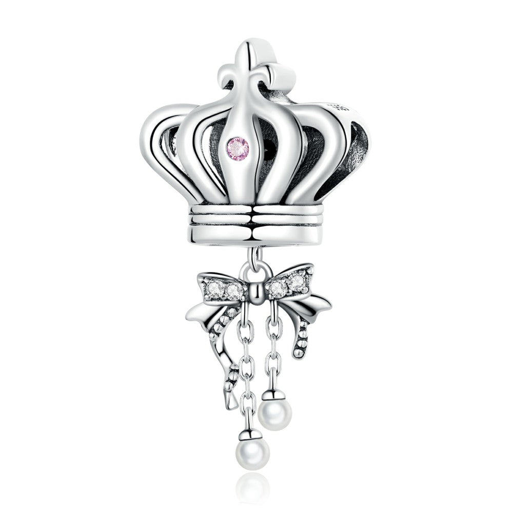 ciondolo a forma di corona con fiocco in argento sterling 925 xs2241