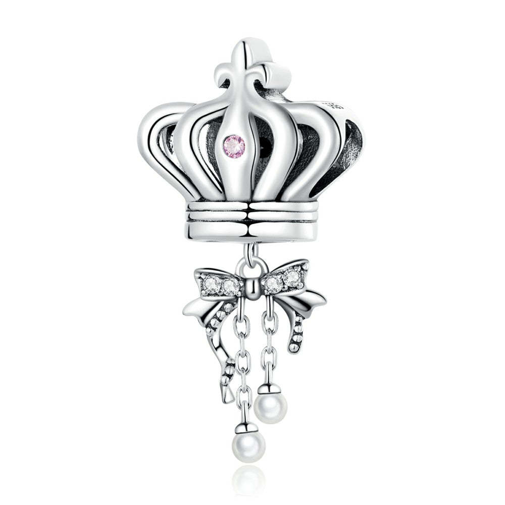 ciondolo a forma di corona con fiocco in argento sterling 925 xs2241
