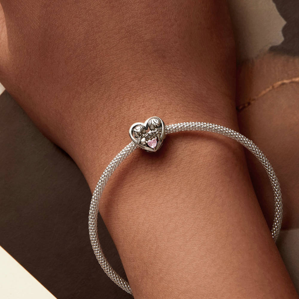 Ciondolo Con Cuori Di Diamanti Per Ragazzino E Ragazza, Regali Di Natale In Argento - soufeelit