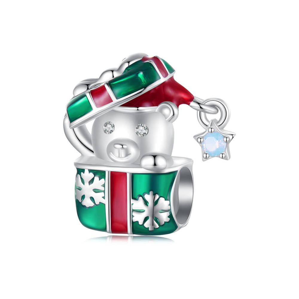 Oso Navidad Caja De Regalo Encanto Plata Regalos De Navidad - soufeeles