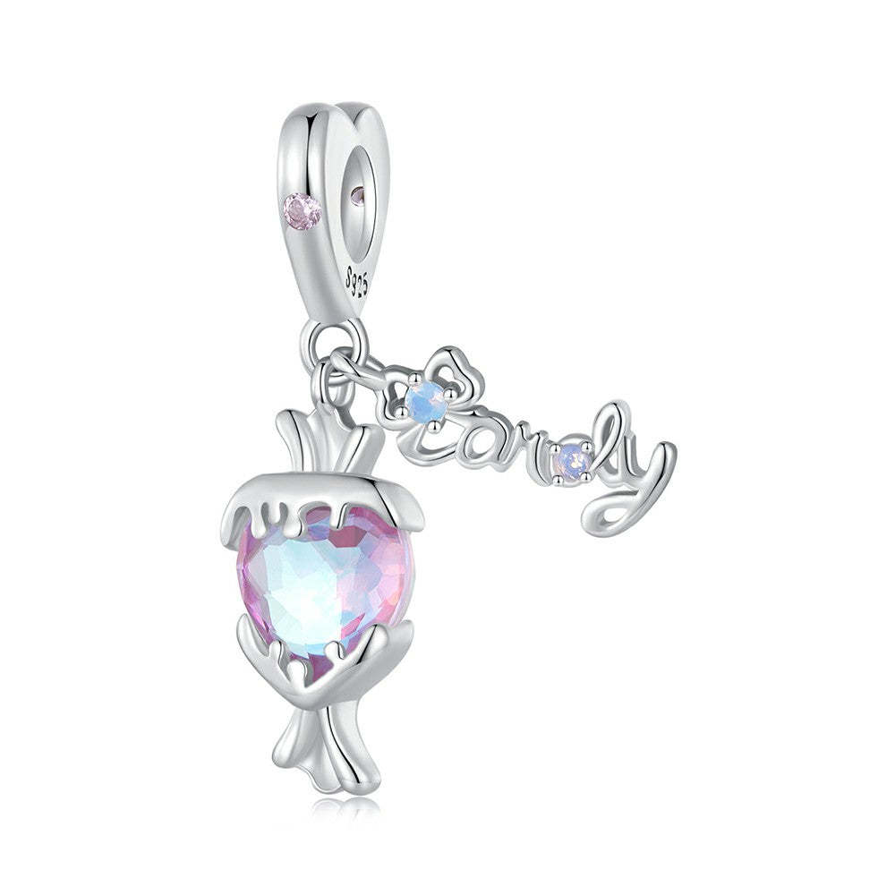 ciondolo pendente caramella rosa in argento sterling 925 yb2249