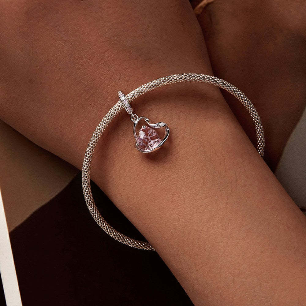 ciondolo pendente a nastro a forma di cuore in argento sterling 925 yb2251