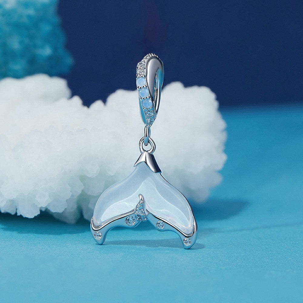 fish tail dangle charm 925 sterling silver yb2254