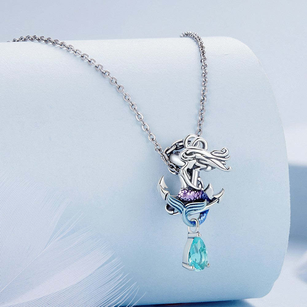 Ciondolo pendente con ancora a sirena in argento sterling 925 yb2266