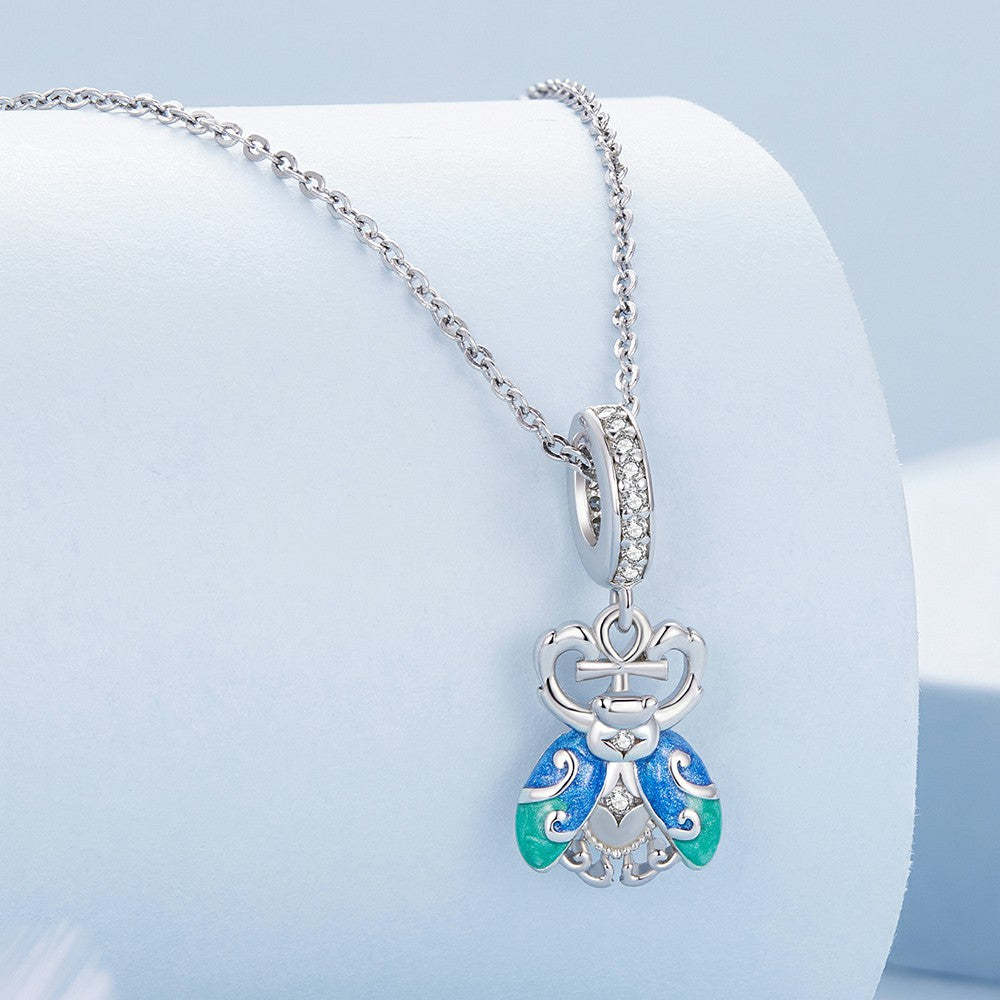 Ciondolo pendente scarabeo in argento sterling 925 yb2282