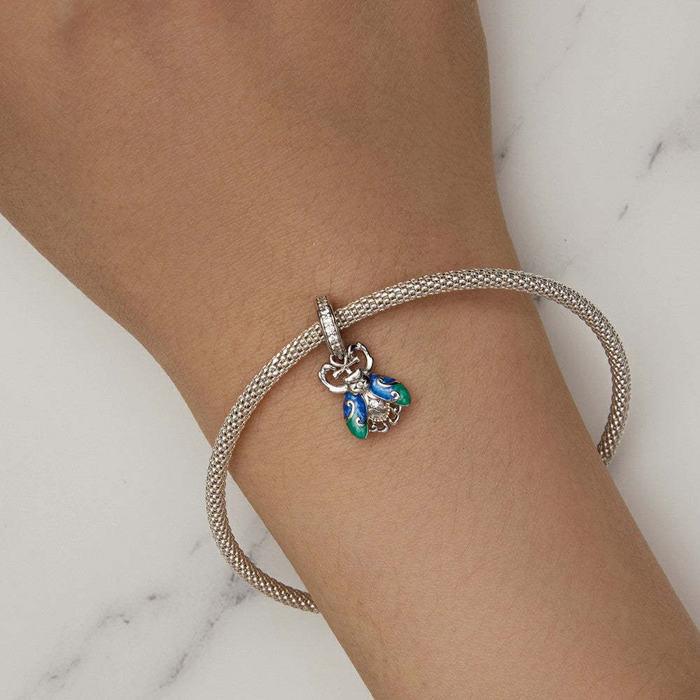 Ciondolo pendente scarabeo in argento sterling 925 yb2282