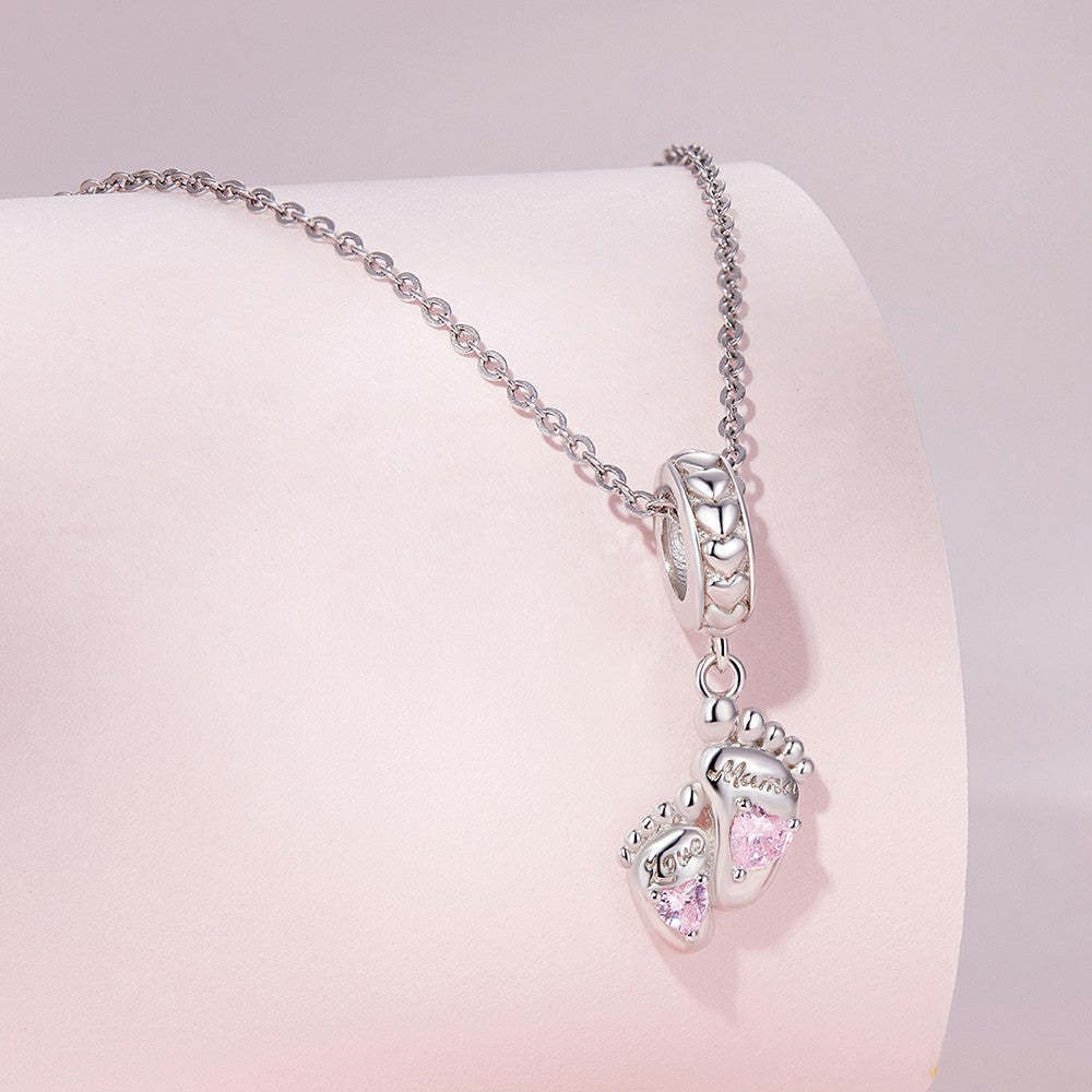 Ciondolo pendente impronte d'amore in argento sterling 925 yb2291