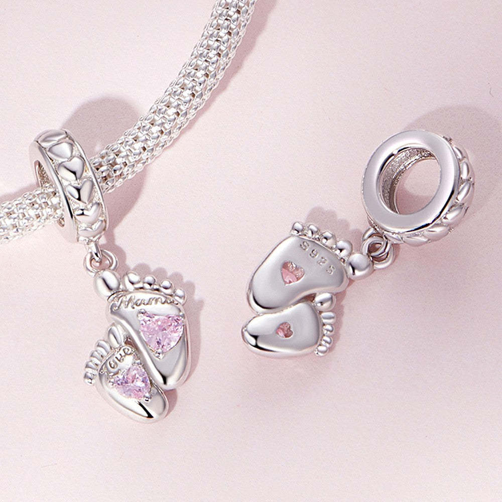 Ciondolo pendente impronte d'amore in argento sterling 925 yb2291