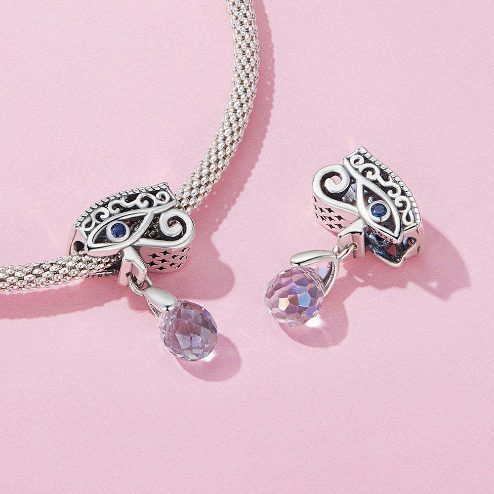 Ciondolo pendente occhio del diavolo con goccia d'acqua in argento sterling 925 yb2296