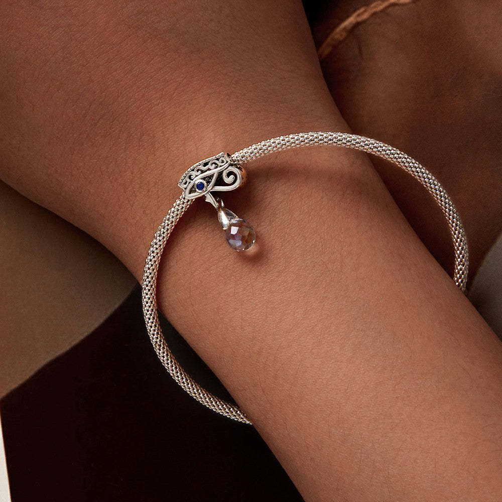 Ciondolo pendente occhio del diavolo con goccia d'acqua in argento sterling 925 yb2296