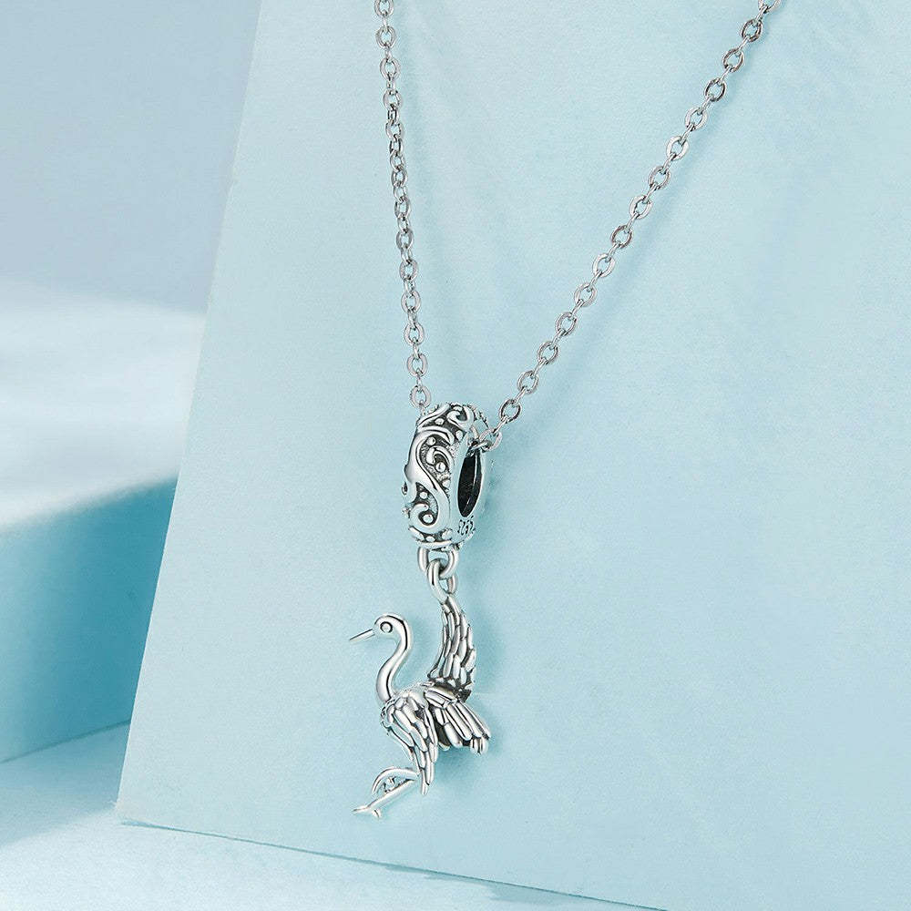 Ciondolo pendente gru in argento sterling 925 yb2302