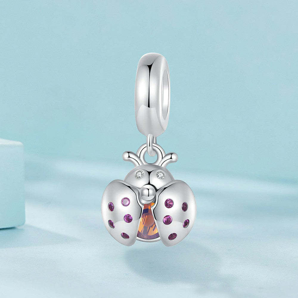 Ciondolo pendente coccinella fortunata in argento sterling 925 yb2305
