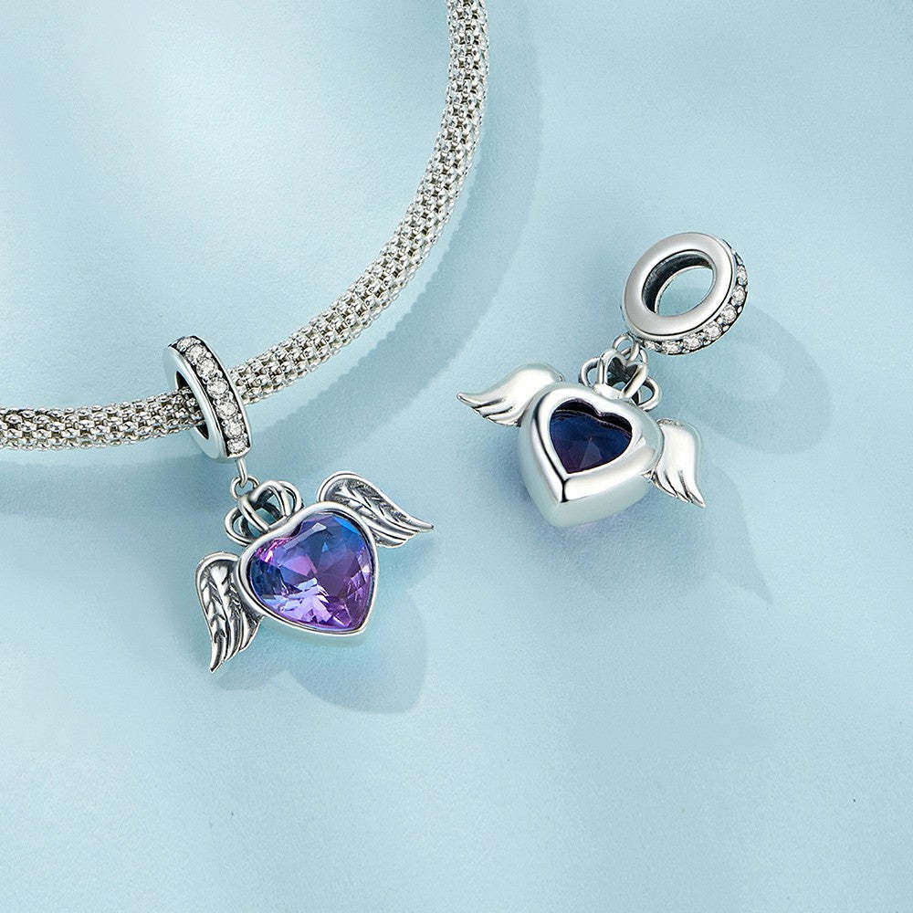 ciondolo pendente con ali a forma di cuore in argento sterling 925 yb2314
