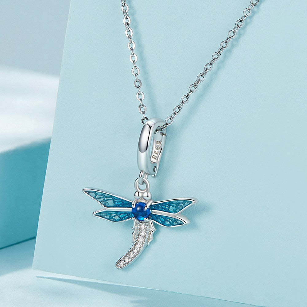 Gioielli con libellula, chiusura di apertura e chiusura, ciondolo pendente in argento sterling 925 yb2321