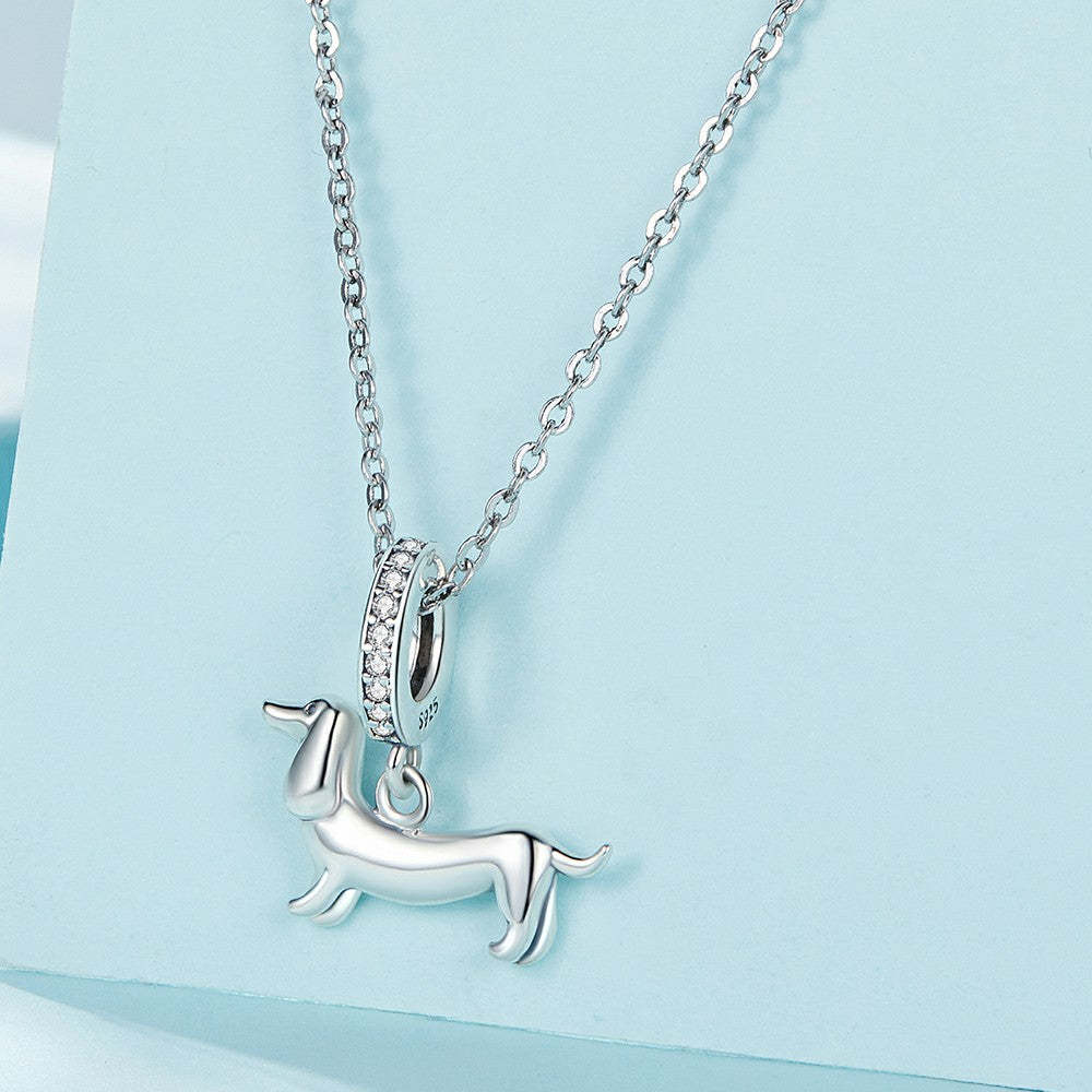 Ciondolo pendente bassotto in argento sterling 925 yb2325