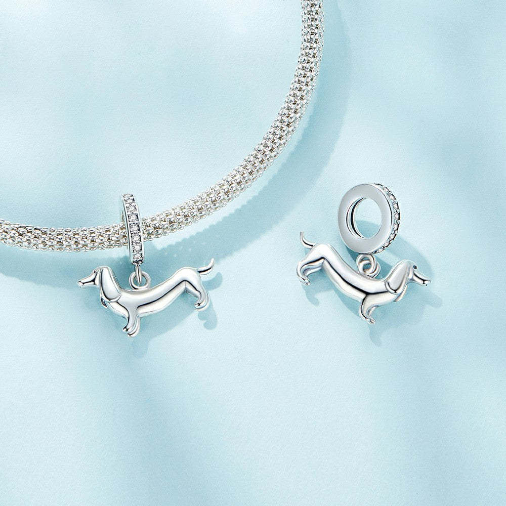 Ciondolo pendente bassotto in argento sterling 925 yb2325
