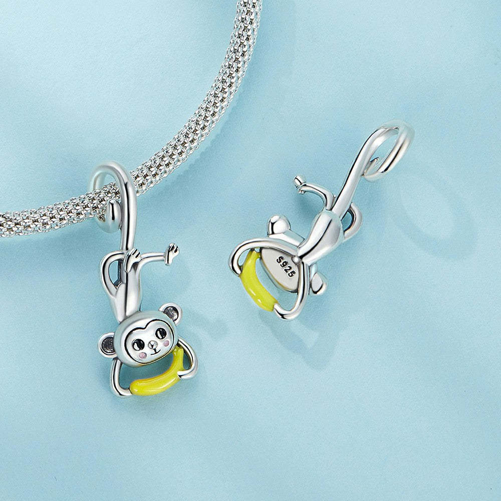 ciondolo pendente scimmia in argento sterling 925 yb2329
