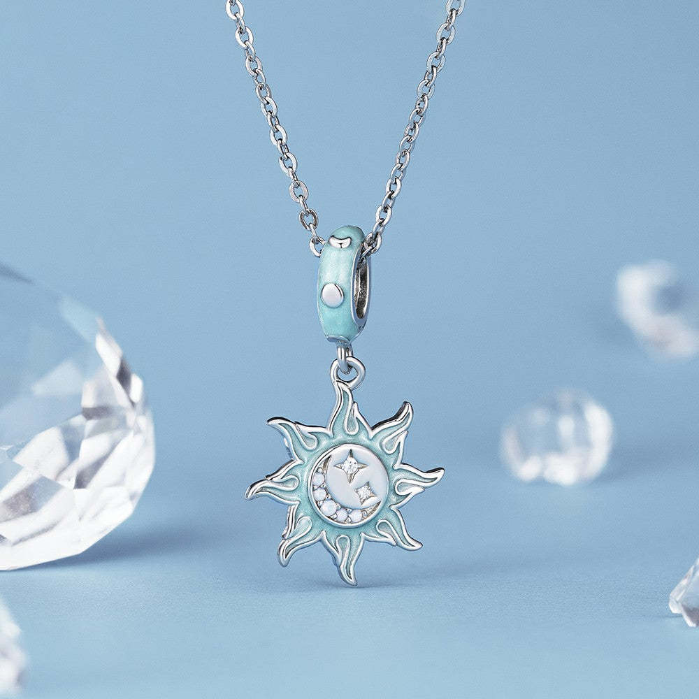 ciondolo pendente sole e luna in argento sterling 925 yb2335