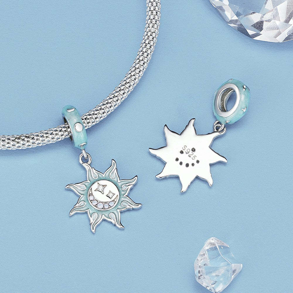 ciondolo pendente sole e luna in argento sterling 925 yb2335