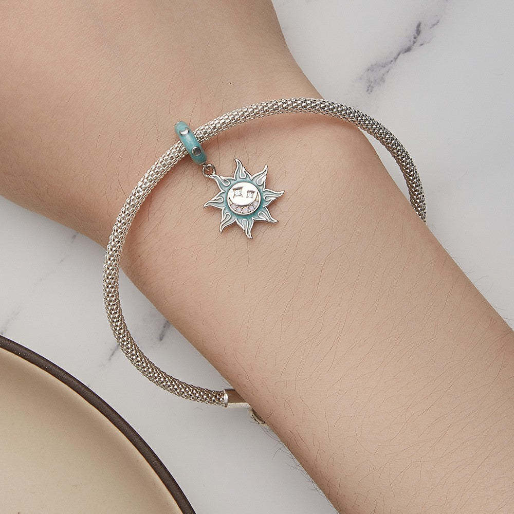 ciondolo pendente sole e luna in argento sterling 925 yb2335