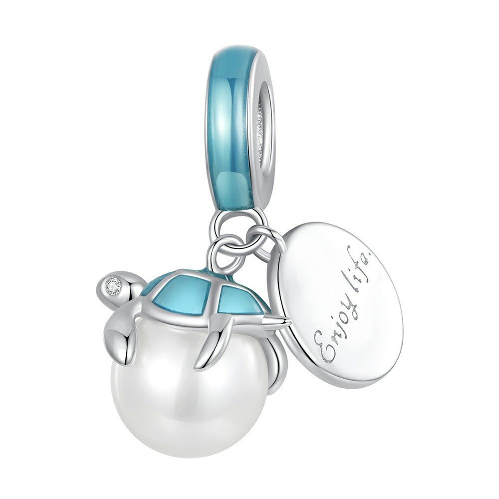 ciondolo pendente etichetta tartaruga in argento sterling 925 yb2346