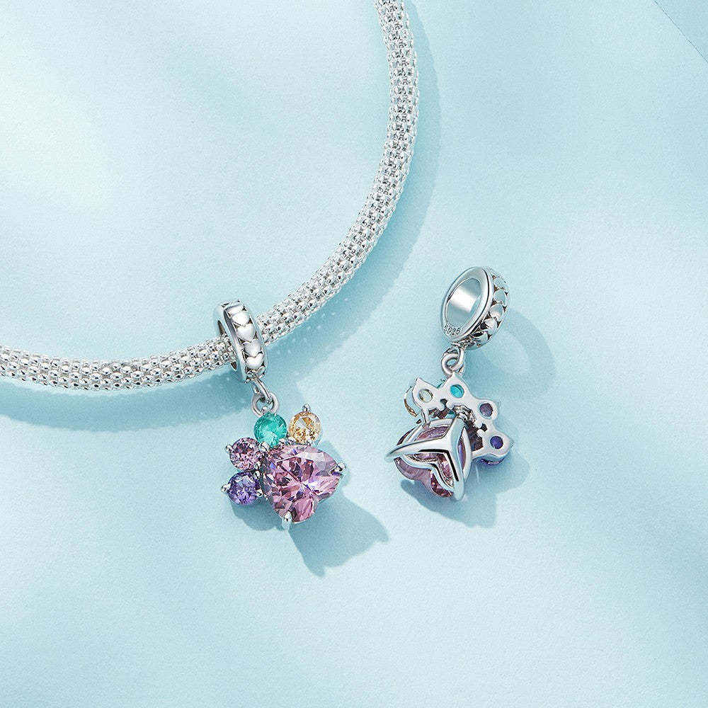 ciondolo pendente con graziosi artigli colorati in argento sterling 925 yb2352