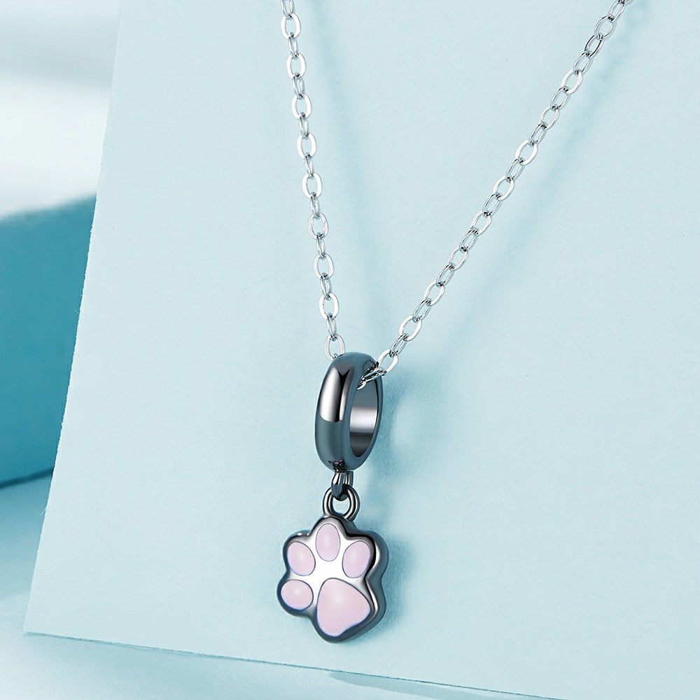 ciondolo pendente mini artigli di gatto nero in argento sterling 925 yb2358