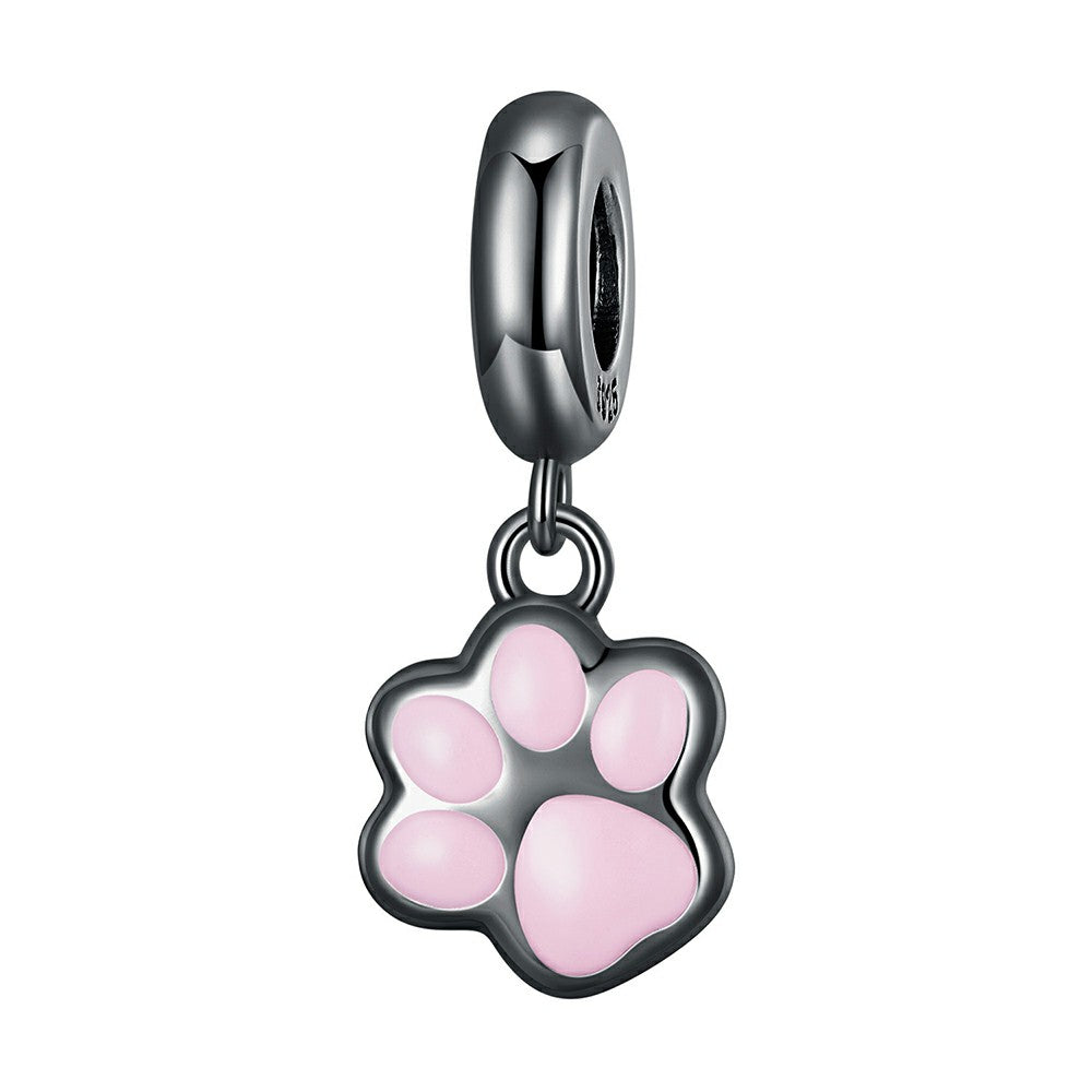 ciondolo pendente mini artigli di gatto nero in argento sterling 925 yb2358