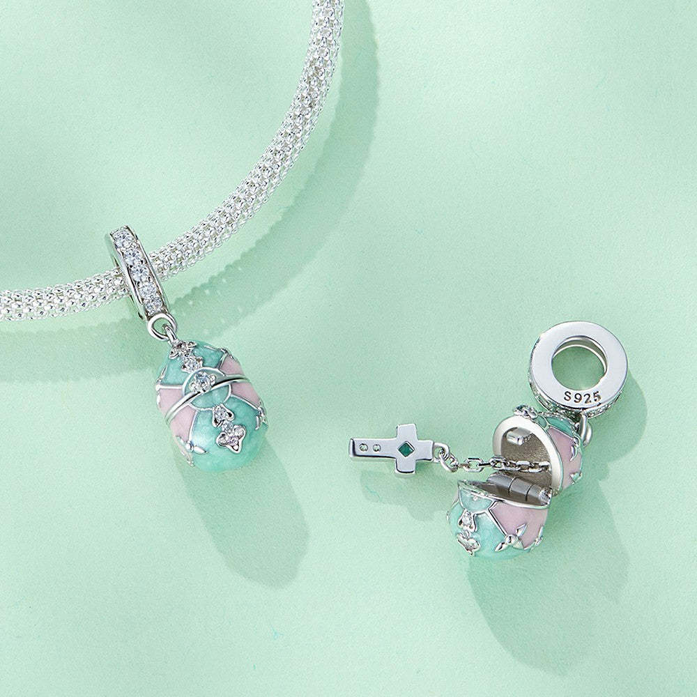 ciondolo pendente uovo di pasqua in argento sterling 925 yb2369