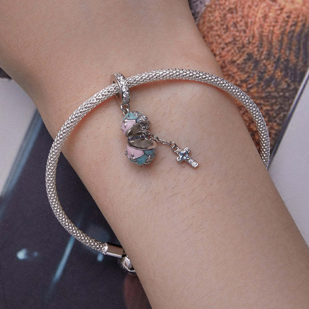 ciondolo pendente uovo di pasqua in argento sterling 925 yb2369