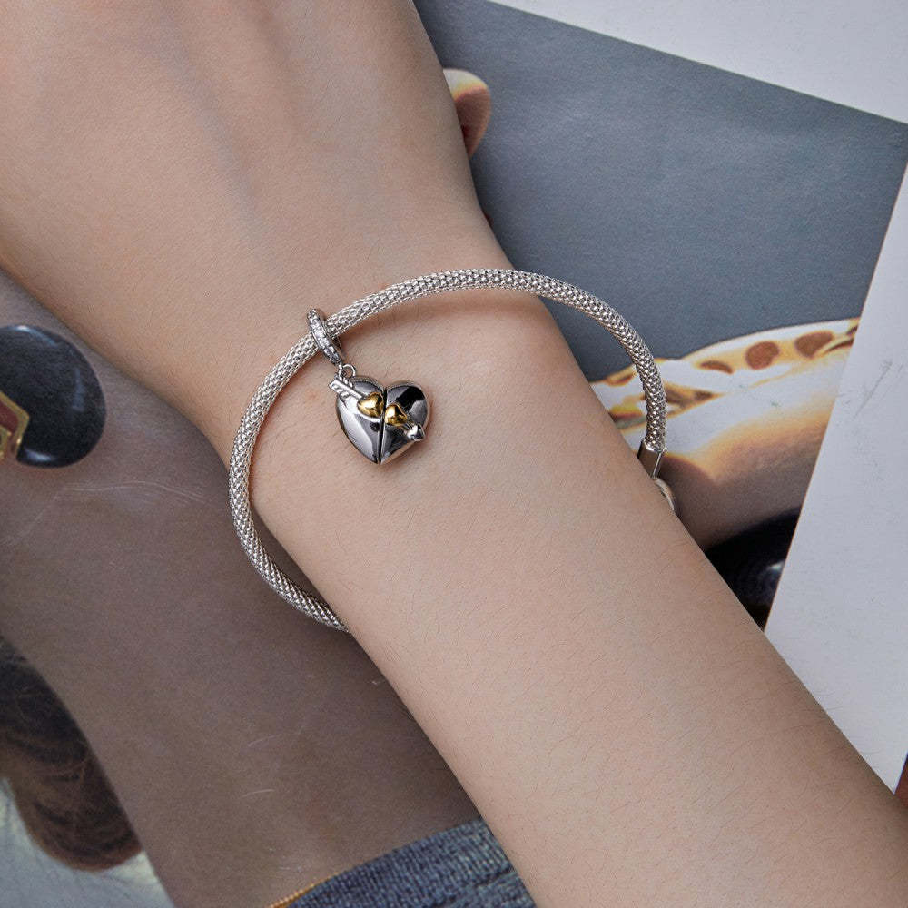 ciondolo pendente a forma di cuore che può essere aperto e chiuso argento sterling 925 felice giorno di San Valentino yb2377