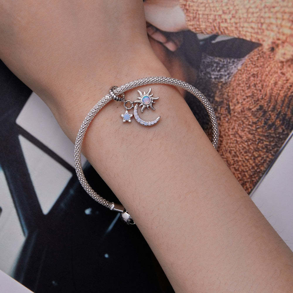 Ciondolo pendente sole luna e stella in argento sterling 925 yb2388