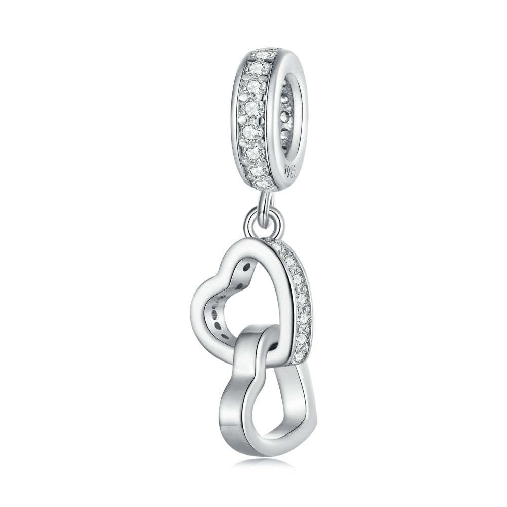 Ciondolo pendente amore cuore a cuore in argento sterling 925 yb2398