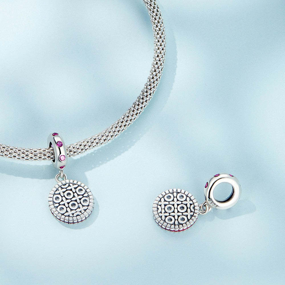 Ciondolo pendente biscotto alla fragola in argento sterling 925 yb2415