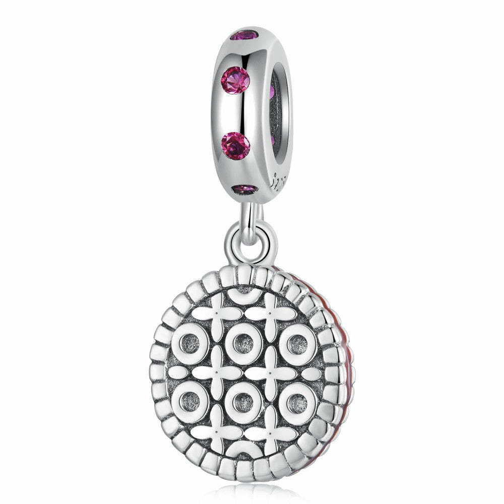Ciondolo pendente biscotto alla fragola in argento sterling 925 yb2415