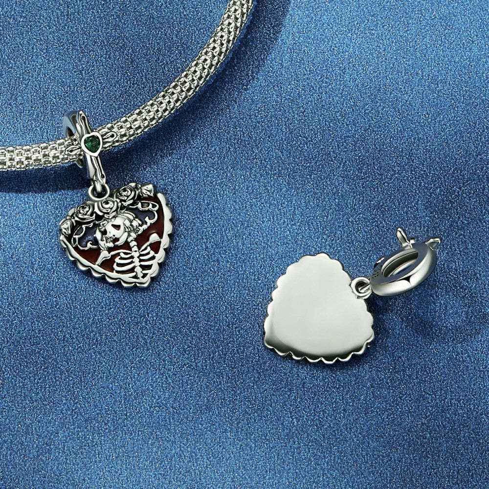 teschio rosso da donna con ciondolo pendente a croce in argento sterling 925 yb2416