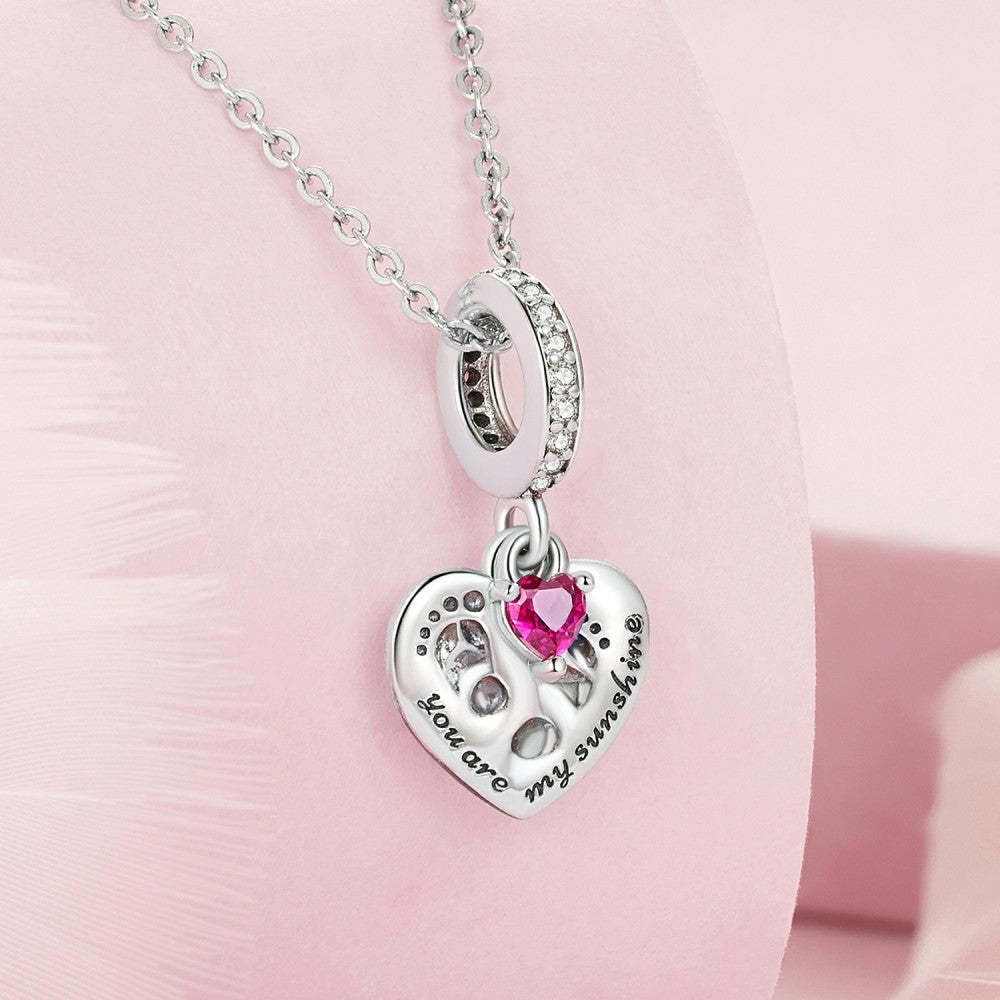 Tu sei il mio ciondolo pendente con l'impronta del sole del bambino in argento sterling 925 yb2423