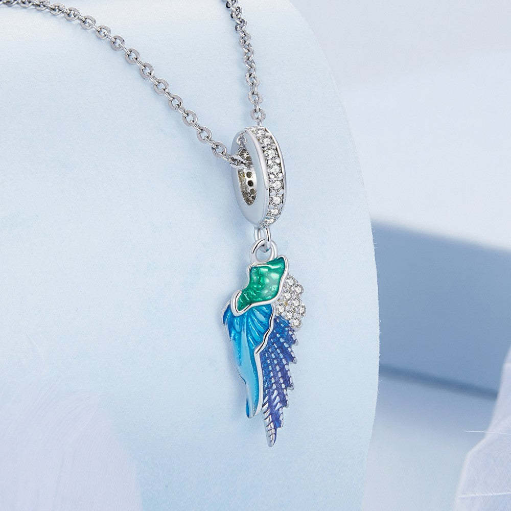 ciondolo pendente ala blu in argento sterling 925 yb2427