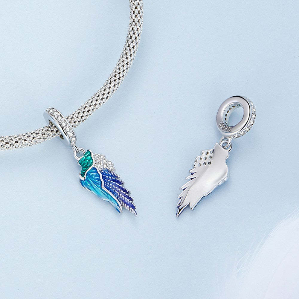 ciondolo pendente ala blu in argento sterling 925 yb2427