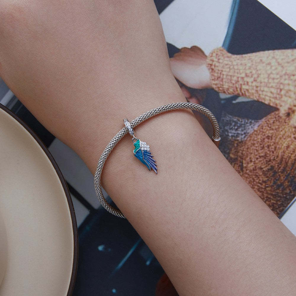 ciondolo pendente ala blu in argento sterling 925 yb2427